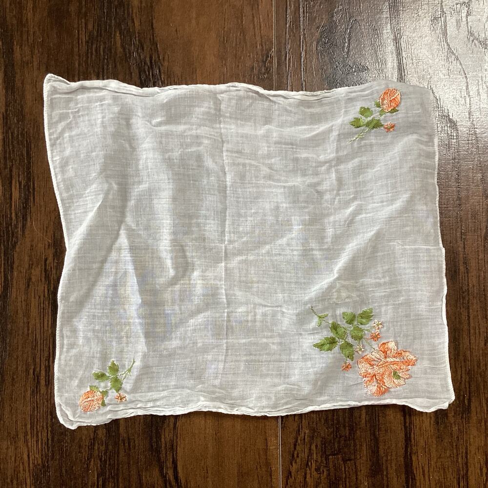 Embroidered Cotton Gauze Handkerchief